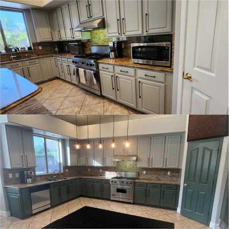 Open kitchen cabinets
